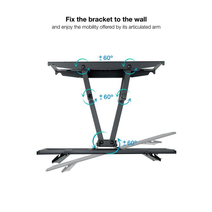 TooQ Soporte de Pared Giratorio e Inclinable para Pantallas 32-70 pulgadas LP7846TN-B